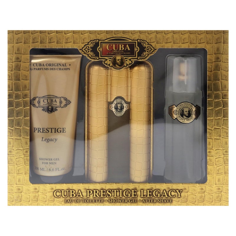 Cuba Prestige Legacy for Men - 3 Pc Gift Set 3oz EDT Spray, 6.6oz Shower Gel, 3.3oz After Shave - Image 5