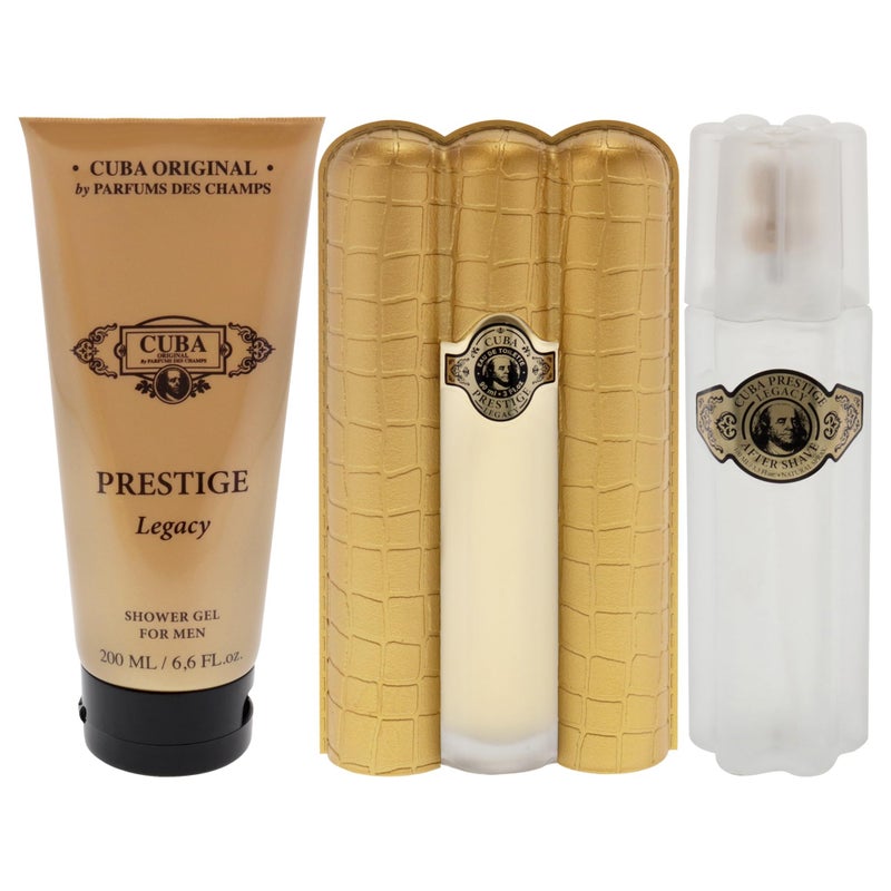 Cuba Prestige Legacy for Men - 3 Pc Gift Set 3oz EDT Spray, 6.6oz Shower Gel, 3.3oz After Shave - Image 2