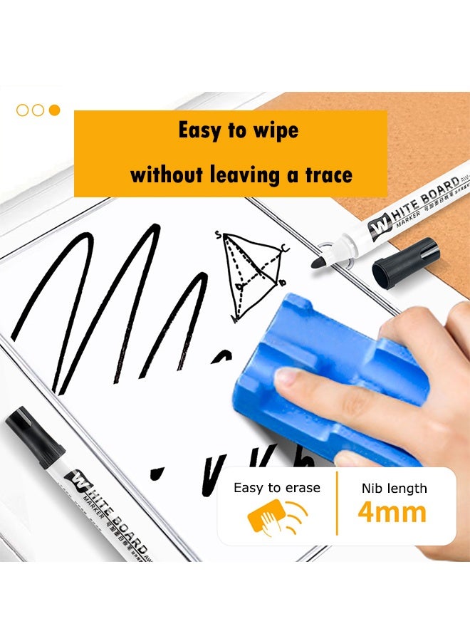 Generic 10PCS Refillable Blue Whiteboard Markers – Easy Erase, Smooth Writing  - Image 3
