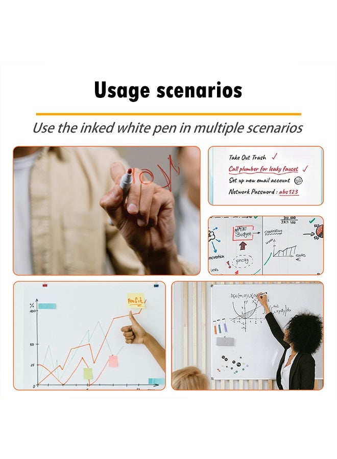 Generic 10PCS Refillable Blue Whiteboard Markers – Easy Erase, Smooth Writing  - Image 2