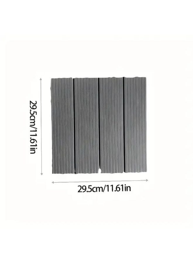 6pcs Gray Heavy Duty Outdoor PE Plastic Non Slip Interlocking Floor Tiles - Image 4