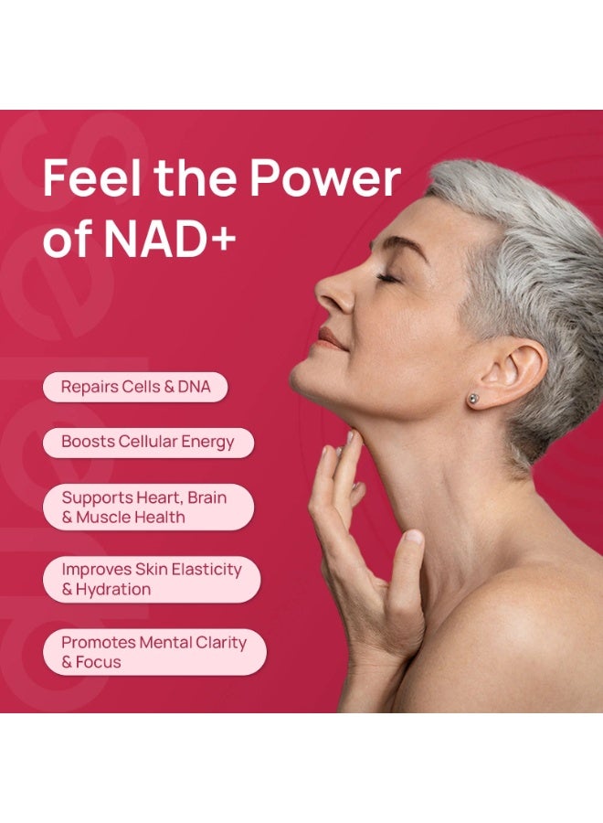 المشاهير مكمل  NAD+ للنساء - 8 في 1 لحيوية الخلايا، إشراقة البشرة وعمر صحي - 90 كبسولة - Image 3