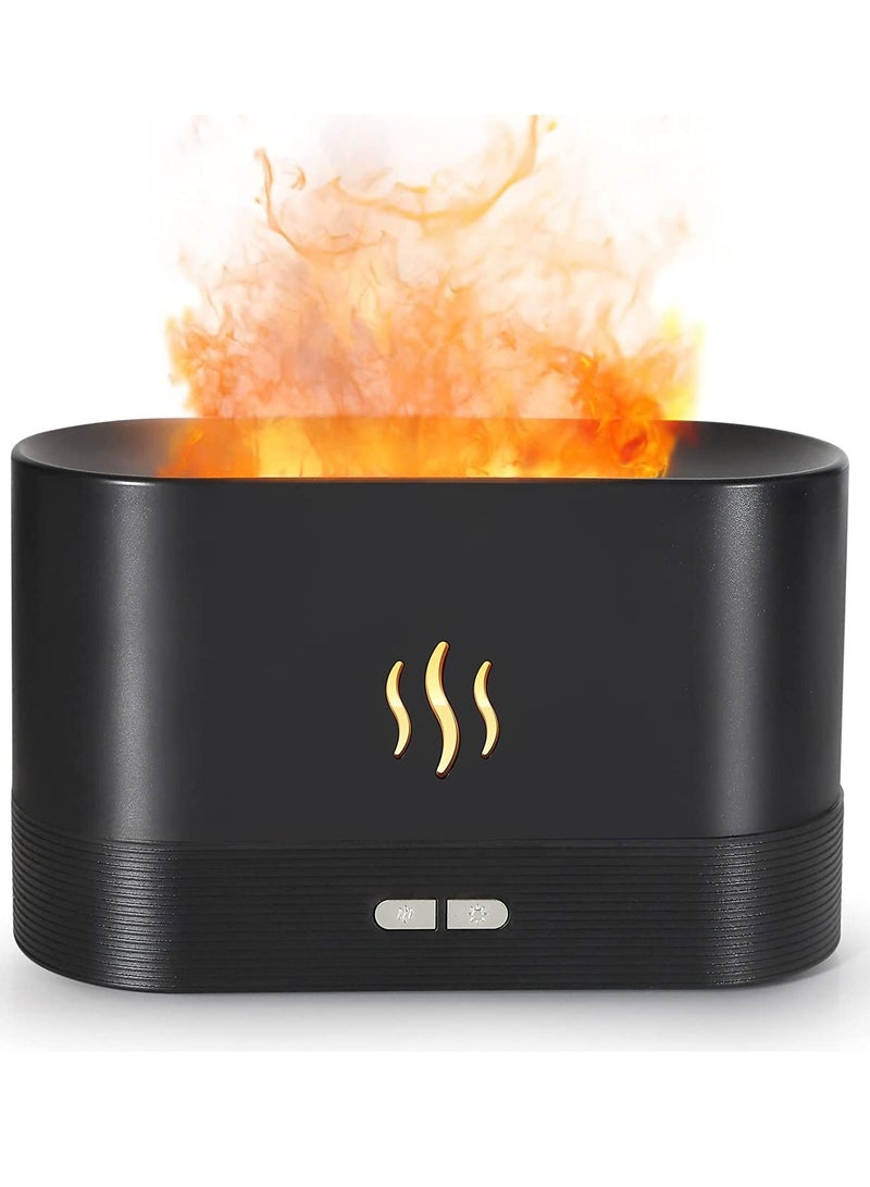 ELTRAZONE Flame Air Diffuser,Humidifier,Portable-Noiseless Aroma Diffuser for Home,Office or Yoga Essential Oil Diffuser with No-Water Auto-Off Protection(Black)… - Image 1