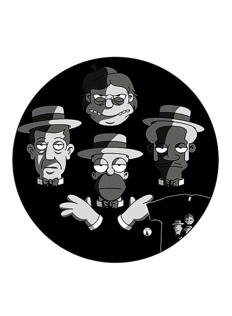 RKN Simpsons Printed Mouse Pad  Round  Multicolour