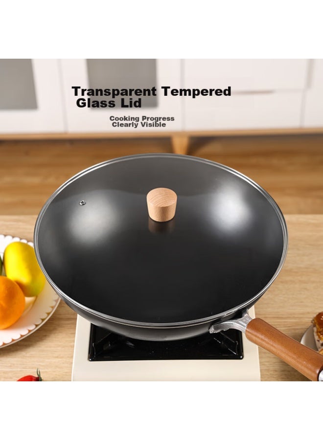 Gold Deposit Jin Cun Wok Iron Pan, Lightweight Stir-fry Pan, Non-coated, Rust-resistant, Traditional Household Round Bottom Non-stick Pan, 32cm - Image 3