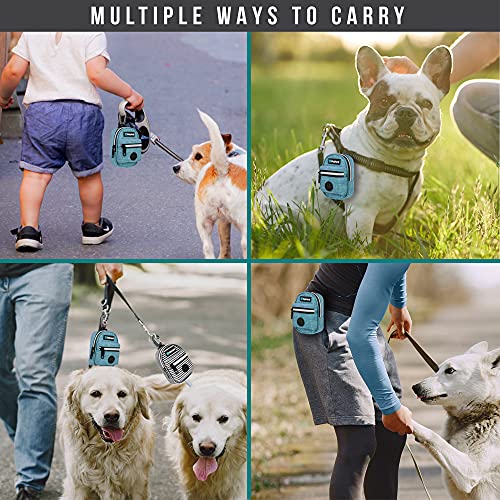 PetAmi Dog Poop Bag Holder for Leash, Pet Waste Dispenser With Clip for Puppy Walking Accessories, Travel Camping, Treat Pouch Supplies With Doggy Roll, Blue - Image 2