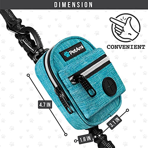 PetAmi Dog Poop Bag Holder for Leash, Pet Waste Dispenser With Clip for Puppy Walking Accessories, Travel Camping, Treat Pouch Supplies With Doggy Roll, Blue - Image 5