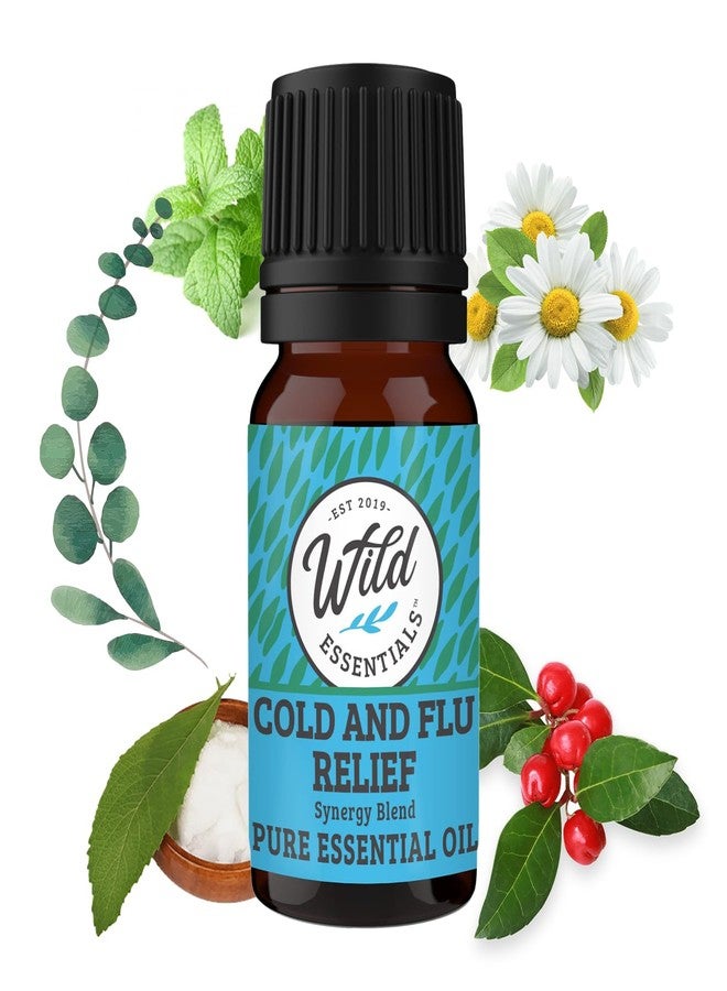 mEssentials Wild Essentials Cold and Flu Relief 100% Pure Essential Oil Synergy Blend 10ml, Therapeutic Grade Formula for Congestion, Aches, migraines, Made in The USA - Image 1