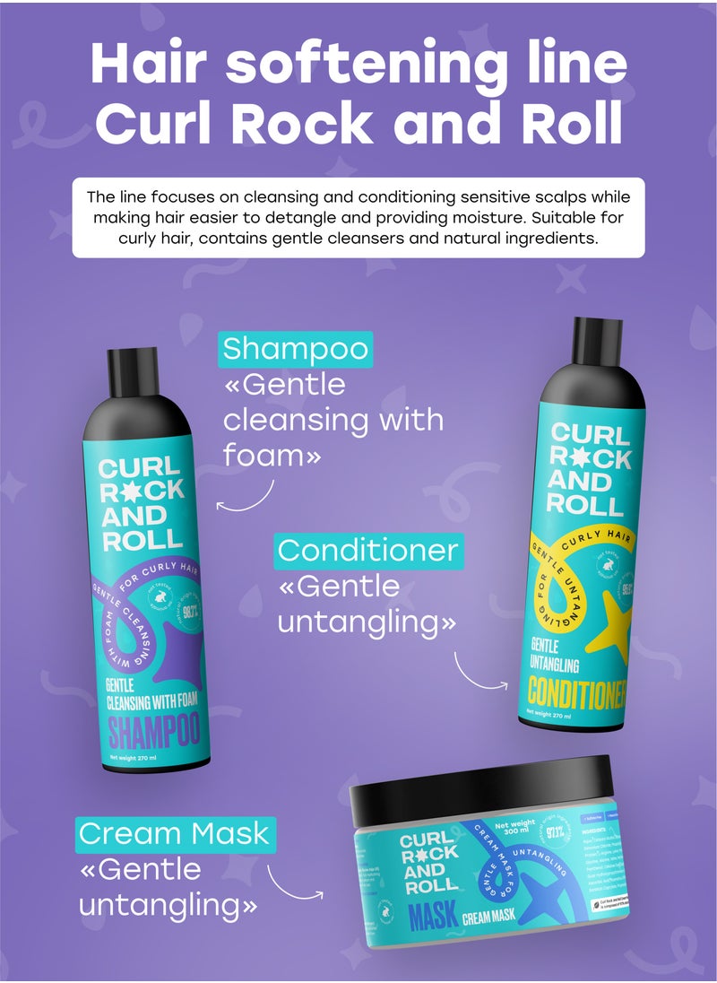 CURL ROCK AND ROLL - Curl Rock and Roll Hair Mask & Detangler - Healthy Shine and Elasticity - Paraben-Free, Sulfate-Free, 300 ml - Image 1
