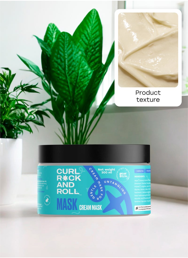 CURL ROCK AND ROLL - Curl Rock and Roll Hair Mask & Detangler - Healthy Shine and Elasticity - Paraben-Free, Sulfate-Free, 300 ml - Image 1