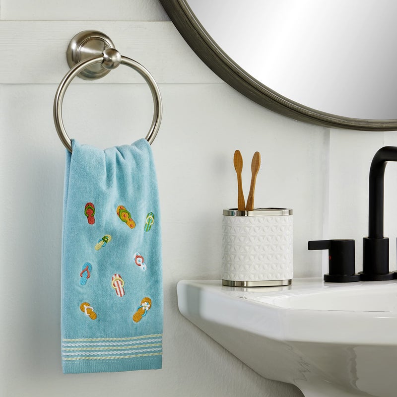SKL Home Flips & Flops Hand Towel (2-Pack), Blue - Image 4