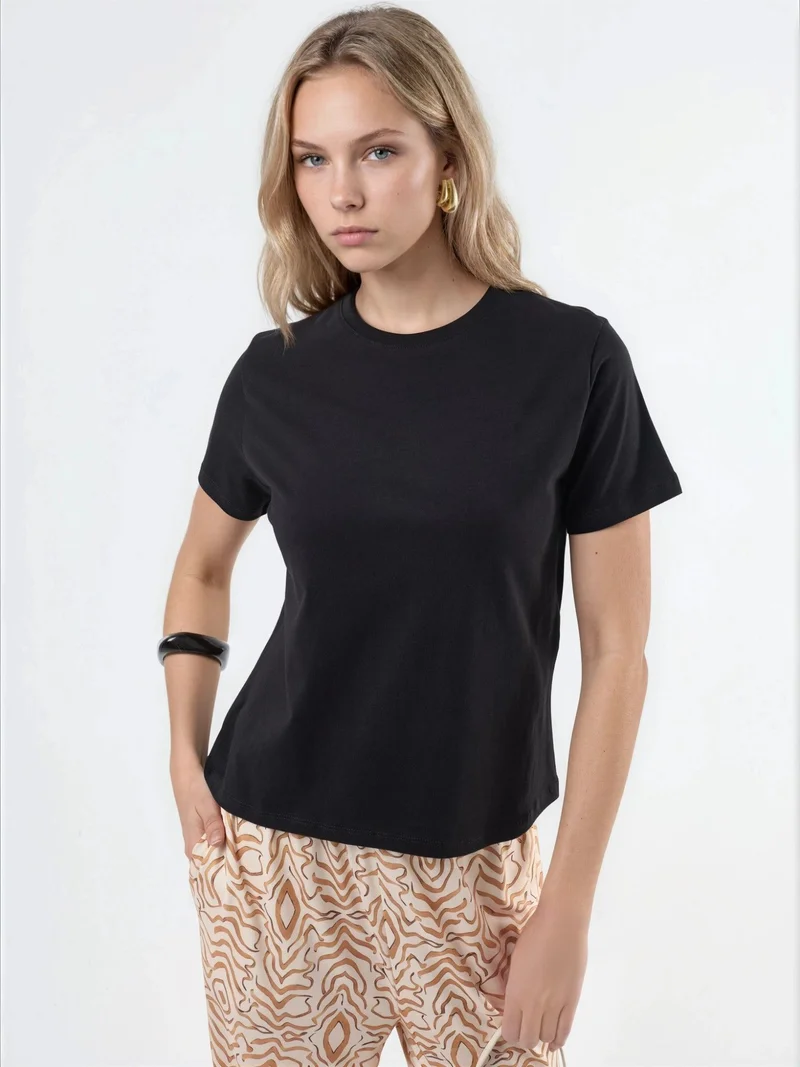 بوسيم BUSEM Plain Crew Neck Cotton T-Shirt