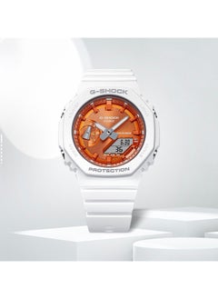 CASIO CASIO octagonal sports waterproof and shockproof watch GA-2100  orange white  - Image 3