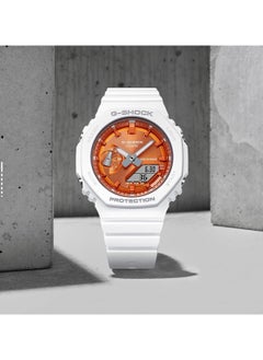 CASIO CASIO octagonal sports waterproof and shockproof watch GA-2100  orange white  - Image 4