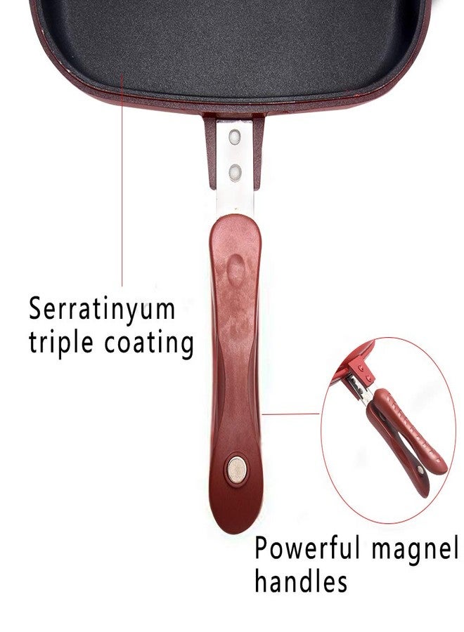 CfoPiryx Square Double Sided Frying Pan, Kitchen Non-stick Baking Pancake Pan Omelette Trays, Indoor/Outdoor Camping Sandwich Toaster Grill, Cooks Toasties, Breakfast and More - Image 4