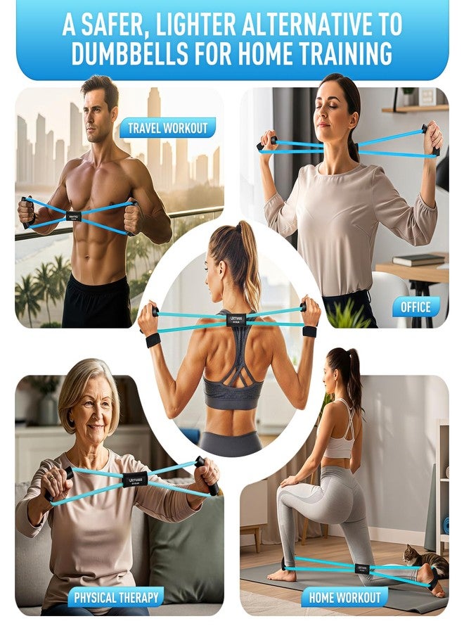 UZTUGG Figure 8 Fitness Resistance Bands with Handles - Exercise Bands Set of 3 for Arm and Shoulder Stretch, Physical Therapy, Yoga, Pilates, Rope 8 Word Elastic for Women and Men - Image 4
