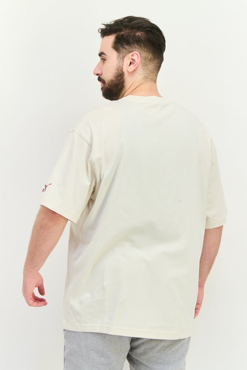 PUMA Men Sportswear Fit Short Sleeves Outdoor T-Shirt, Beige - Image 2