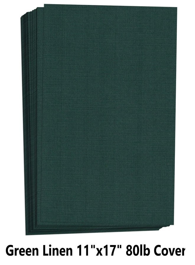 Hamilco ورق كاردستوك سميك من هاميليكو بلون أخضر بقوام قماش - 11 × 17 بوصة - وزن ثقيل 80 رطل - عبوة 25 ورقة - Image 2