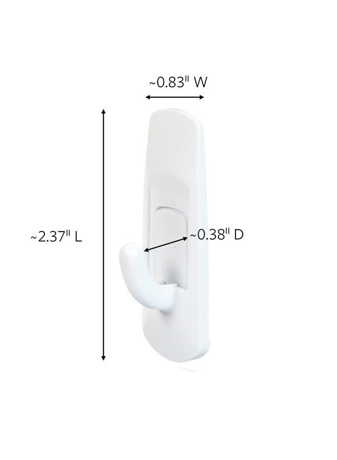 Command Small Utility Hooks, Damage Free Hanging Wall Hooks with Adhesive Strips, No Tools Wall Hooks for Hanging Organizational Items in Living Spaces, 24 White Hooks and 28 Command Strips - Image 2