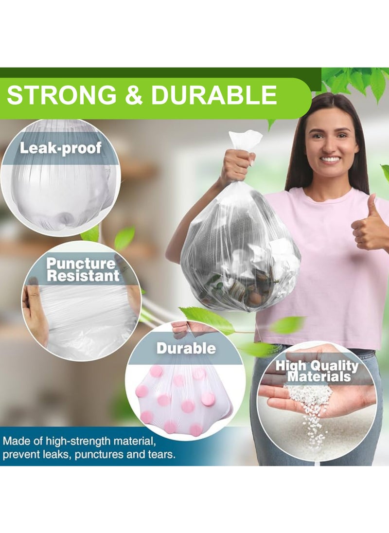Generic UNIWORTH Trash Bags –White, Strong & Leak-Proof Garbage Bags, Odor-Control, Tear-Resistant, 30 Counts for Home, Office & Commercial use, Size 55x65 cm with 10.90 Gallons  - Image 5