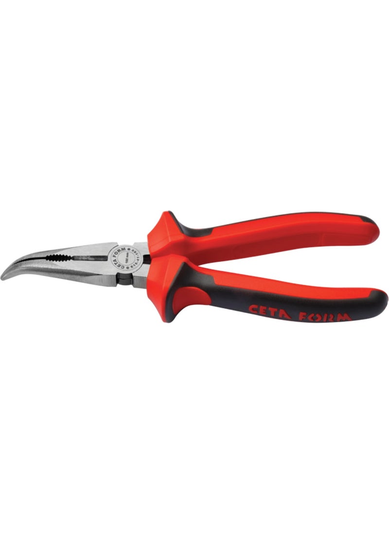Ceta Form E16-41-0160 160Mm Curved Nose Pliers Polished Surface Unigrip Opaque Handle 