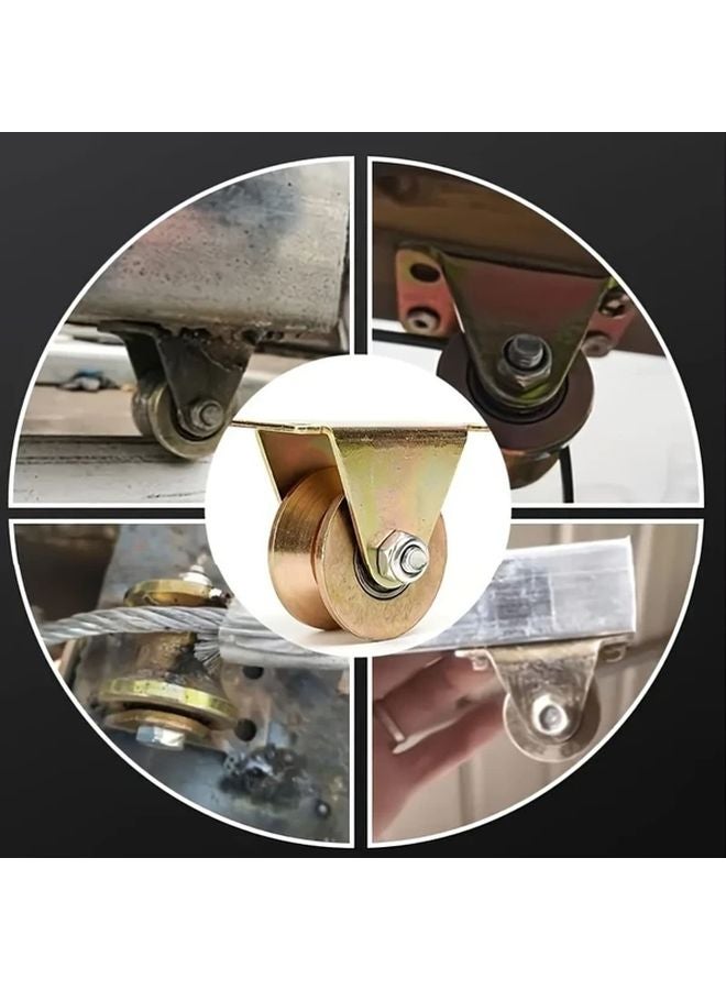 4pcs Heavy Duty Metal Industrial Pulley Wheels U V Groove Roller Bearings 462 97LB Capacity - Image 4