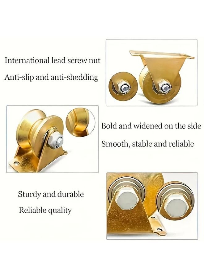 4pcs Heavy Duty Metal Industrial Pulley Wheels U V Groove Roller Bearings 462 97LB Capacity - Image 5