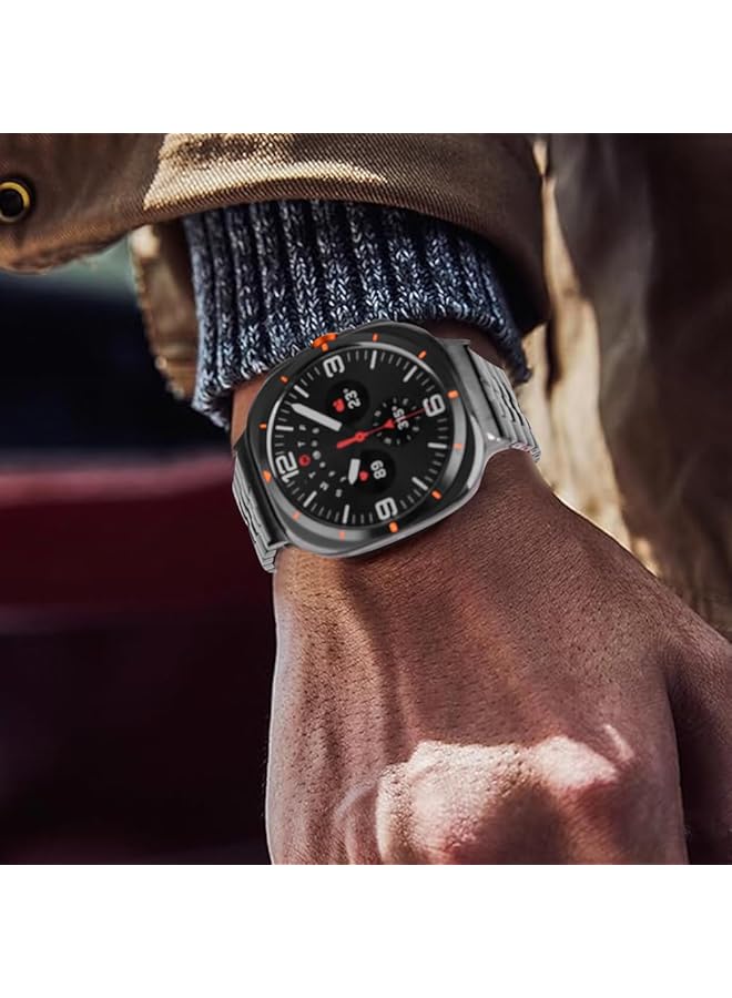 erorex Compatible With 2024 Samsung Galaxy Watch 7 Ultra Band 47Mm Robust Men Stainless Steel Replacement Link Metal Bracelet - Image 3