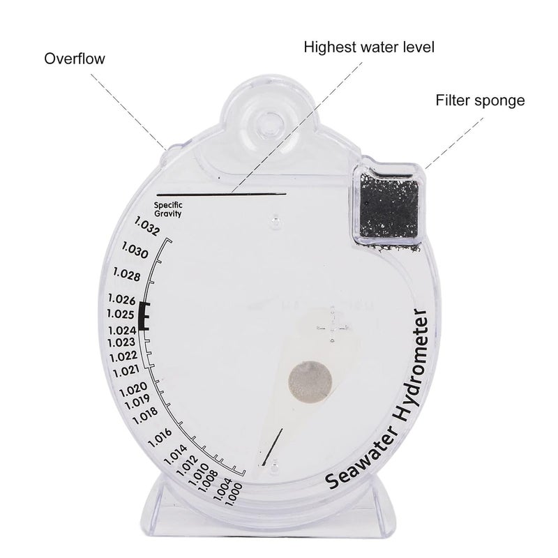 Fydun Sea Hydrometer Salinity, Specific Test Saltwater Concentration Hydrometers Aquarium Testing Tool for Fish Water (HD-T-H018) - Image 4