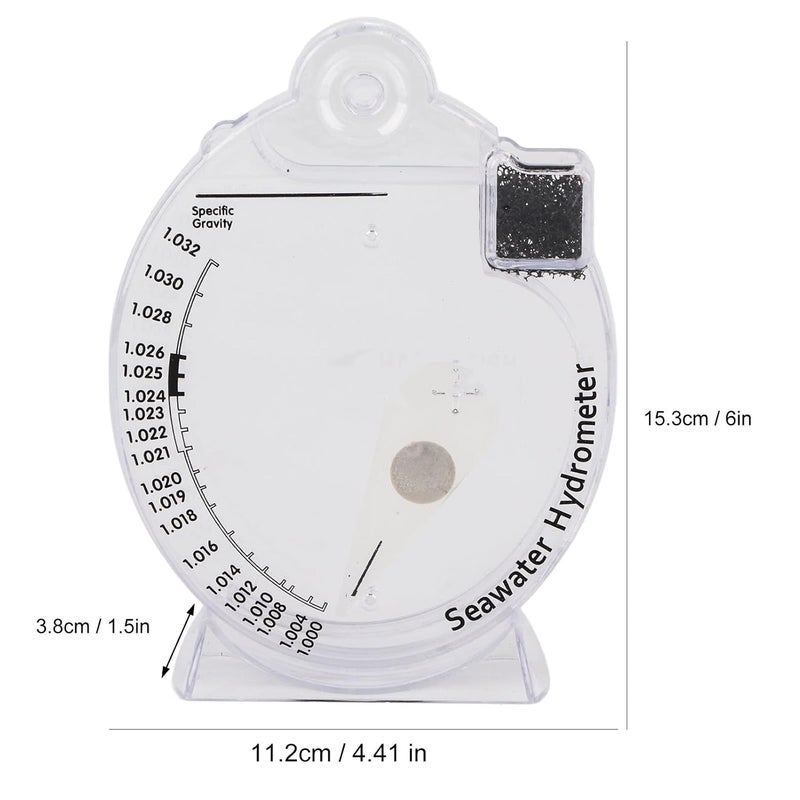 Fydun Sea Hydrometer Salinity, Specific Test Saltwater Concentration Hydrometers Aquarium Testing Tool for Fish Water (HD-T-H018) - Image 3