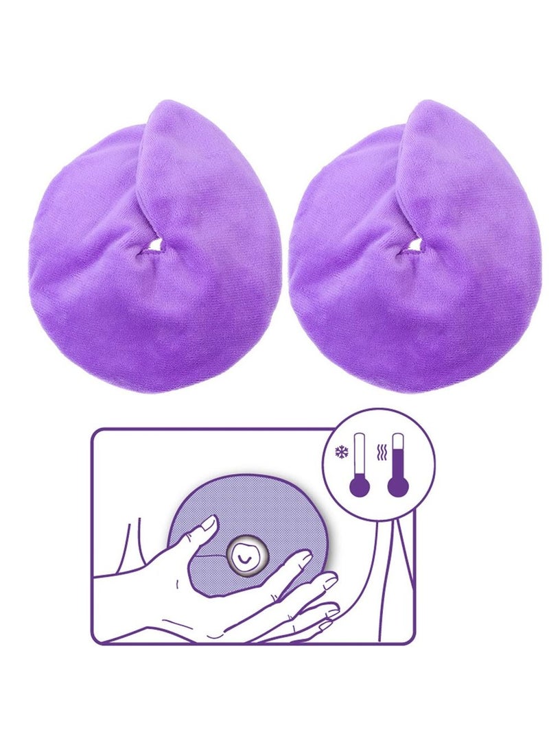 2-Pieces Hot Cold Plush Breast Gel Bead Packs for Breastfeeding, Nursing Pain, Mastitis - Image 3