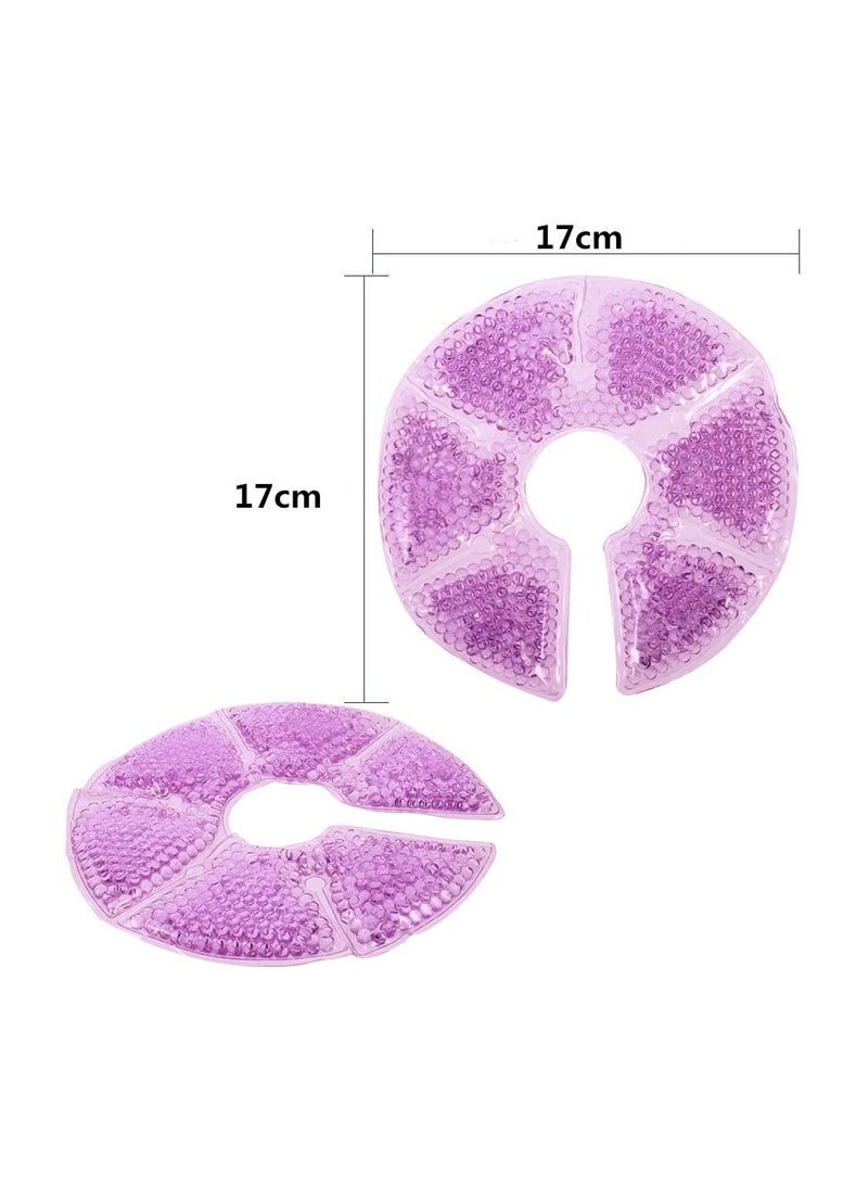 2-Pieces Hot Cold Plush Breast Gel Bead Packs for Breastfeeding, Nursing Pain, Mastitis - Image 2