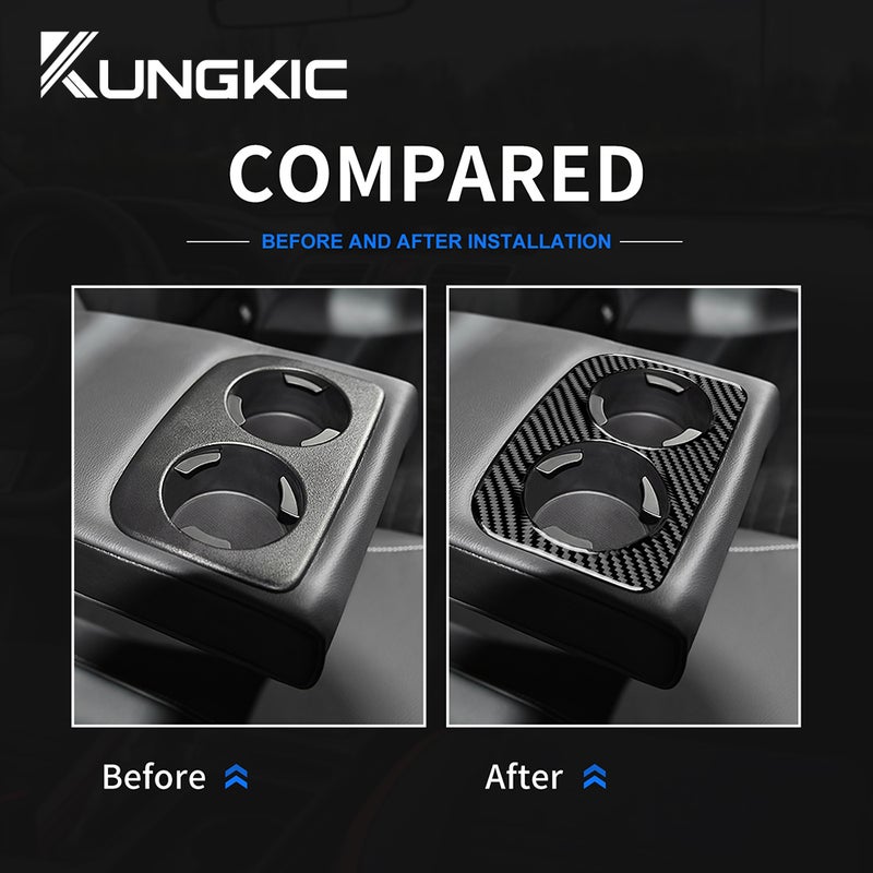 Real Soft Carbon Fiber Sticker For Subaru WRX Saloon 2015-2021 Car Rear Armrest Water Cup Holder - Image 2