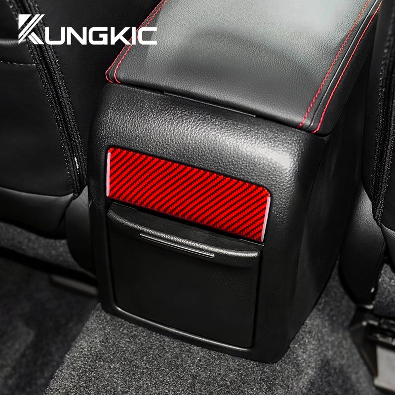 Real Soft Carbon Fiber Sticker For Subaru WRX Saloon 2015-2021 Car Rear Armrest Water Cup Holder - Image 5