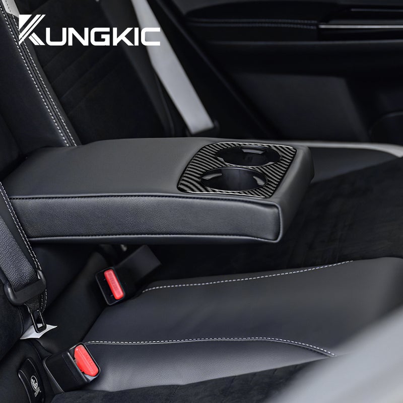Real Soft Carbon Fiber Sticker For Subaru WRX Saloon 2015-2021 Car Rear Armrest Water Cup Holder - Image 3