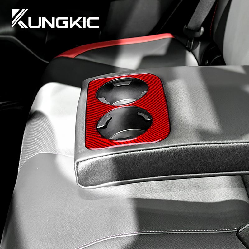 Real Soft Carbon Fiber Sticker For Subaru WRX Saloon 2015-2021 Car Rear Armrest Water Cup Holder - Image 4
