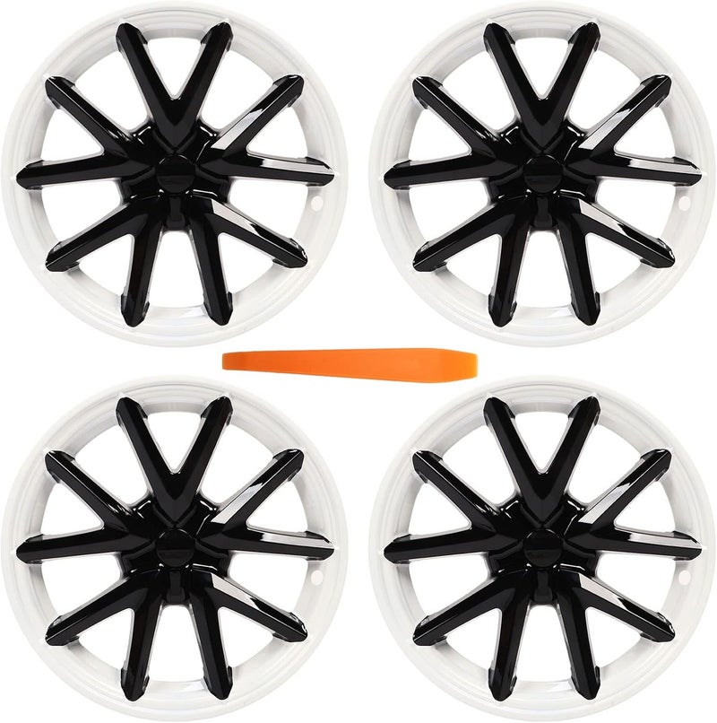 woobles Hubcap Wheel Covers, 4pcs 18in Replacement for Tesla Model 3 2017‑2022 Wheel Cover Hubcap White Black Wheel Rim Cover - Image 1