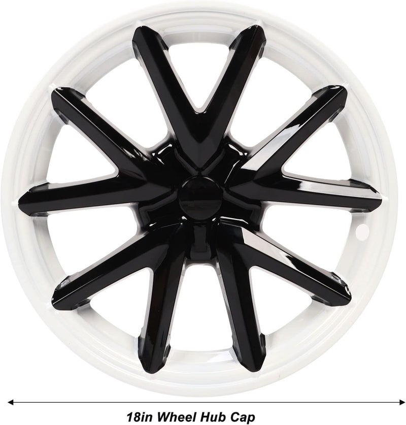 woobles Hubcap Wheel Covers, 4pcs 18in Replacement for Tesla Model 3 2017‑2022 Wheel Cover Hubcap White Black Wheel Rim Cover - Image 2