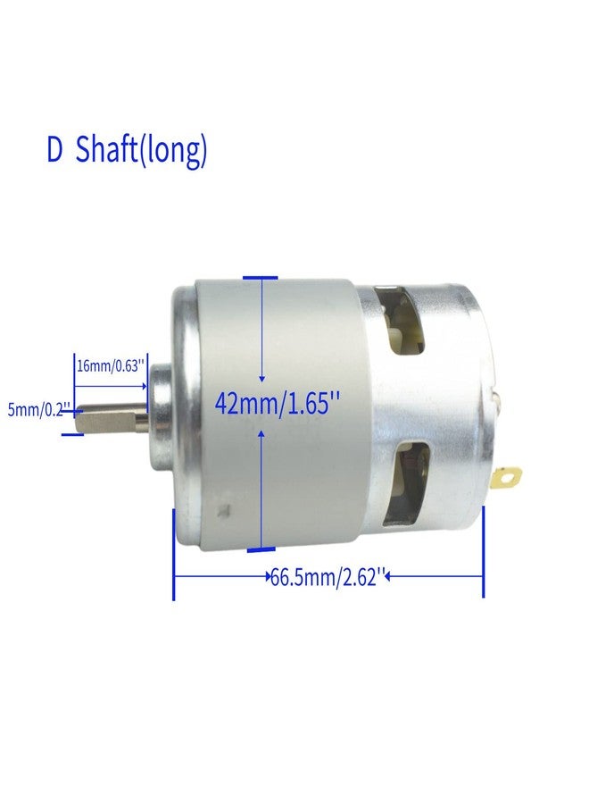 CONQUERALL 775 Motor 6000-12000RPM Double Ball Bearing High Speed High Torque D Long Axis DC Micro Motor with Bracket - Image 2