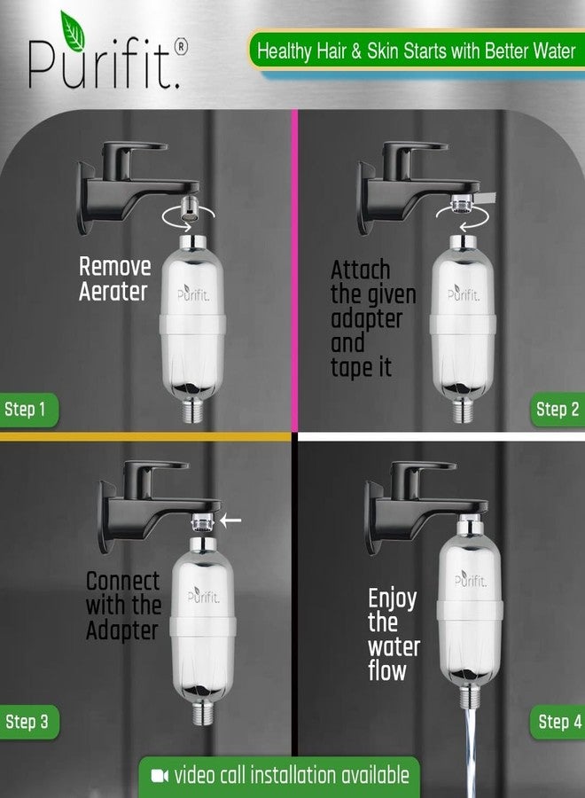 Purifit Hard Water Tap & Shower Filter for Bathroom Version 2 | Anti Hair Fall, Dry Skin & Frizz Control | Chlorine Removal Water Filter | Universal Fit - Image 4