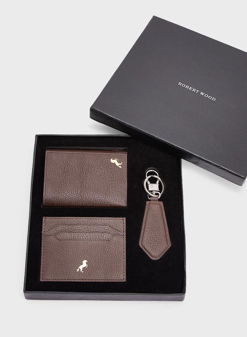 Robert Wood Genuine Leather Wallet Gift Set