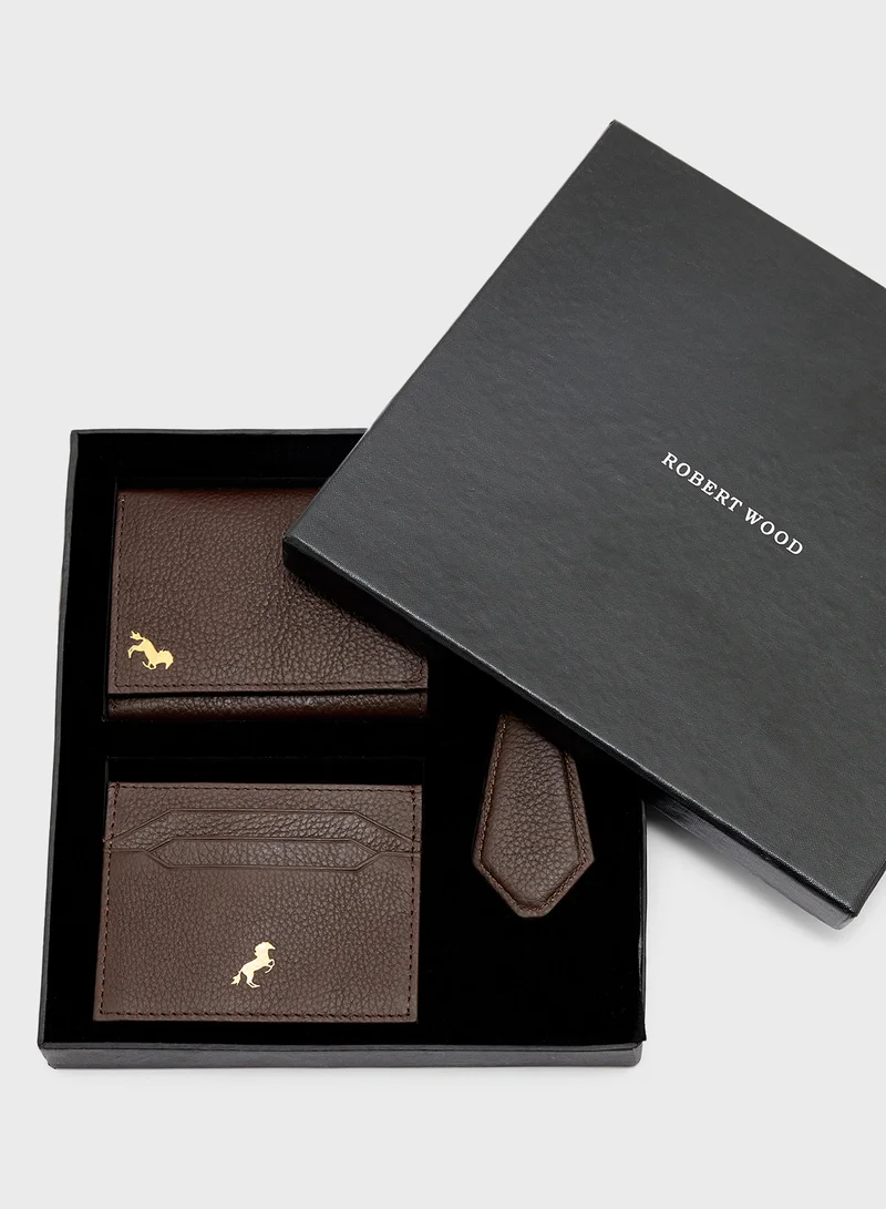 Robert Wood Genuine Leather Wallet Gift Set