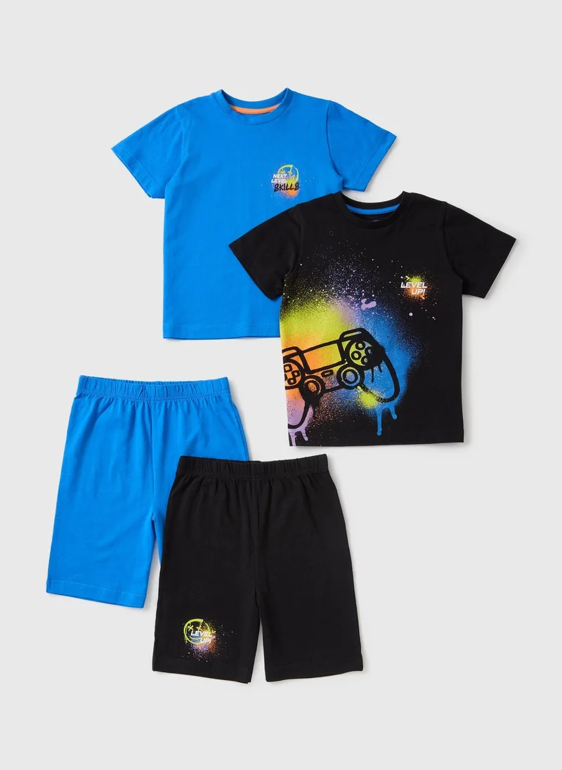 Matalan Boys 2 Pack Gaming Shortie Pyjamas