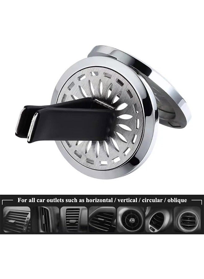 موزع الزيوت العطرية للسيارة بنقشة شجرة الحياة من الفولاذ المقاوم للصدأ مع مشابك تهوية مزخرفة مع 10 وسادات إعادة تعبئة - Image 3