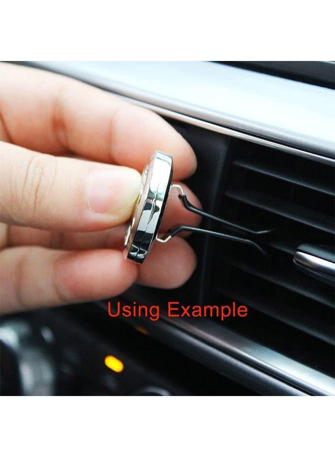 موزع الزيوت العطرية للسيارة بنقشة شجرة الحياة من الفولاذ المقاوم للصدأ مع مشابك تهوية مزخرفة مع 10 وسادات إعادة تعبئة - Image 5