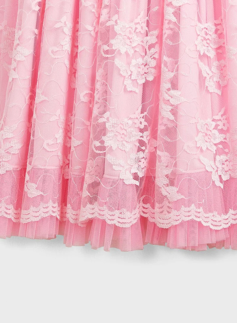 Little Golden Apple Kids Fancy Lace Dress