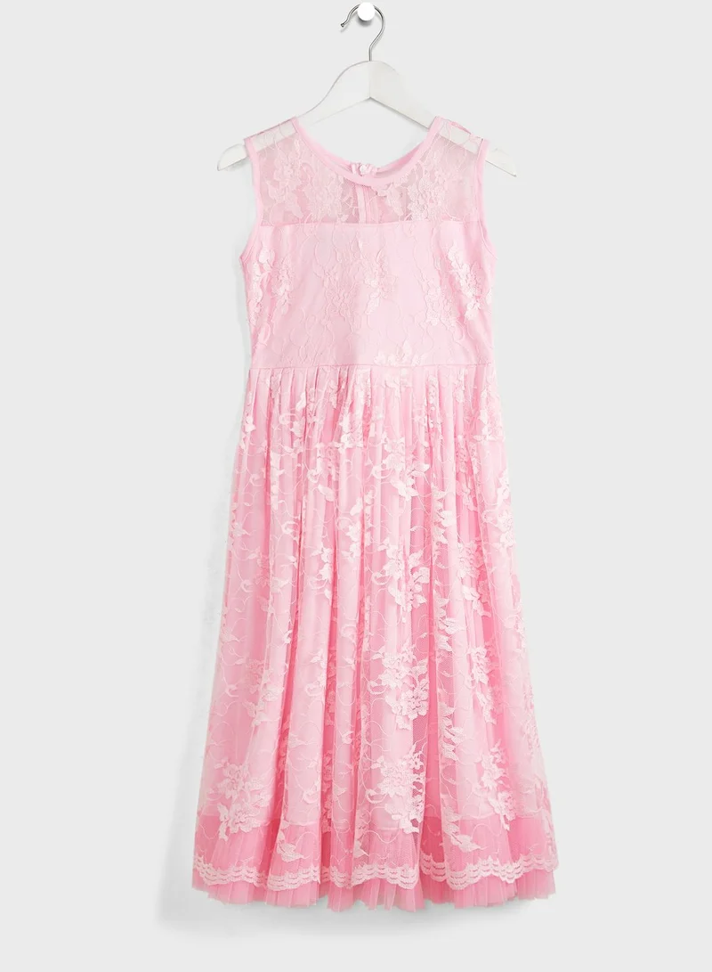 Little Golden Apple Kids Fancy Lace Dress
