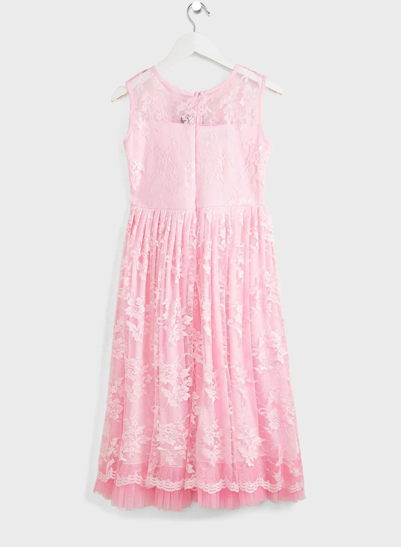 Little Golden Apple Kids Fancy Lace Dress