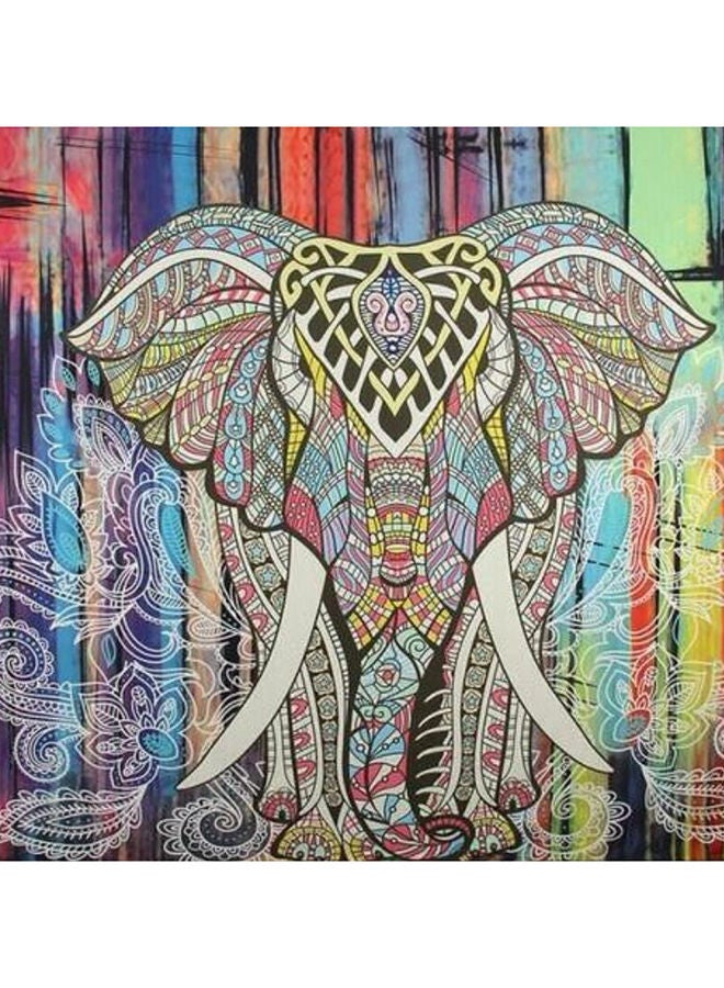 Indian Elephant Mandala Tapestry Multicolour 150x130centimeter - Image 2