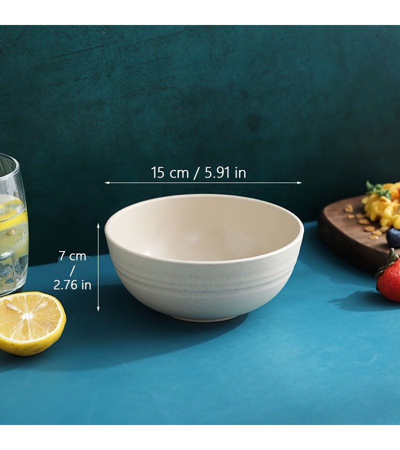 5 450ml Multicolor Plastic Bowls Unbreakable Stackable Space Saving Easy To Clean Dishwasher Safe Microwaveable Round Oat Salad Pasta Soup Dinnerware - Image 2